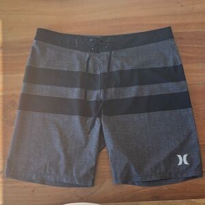 Hurley Men's Charcoal and Black Board Shorts